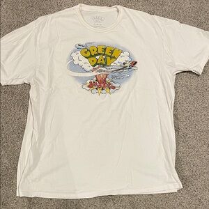 Green Day White Graphic T-Shirt